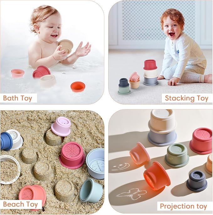 ZYFLSQ Stacking Cups Baby Toy, 8-Piece Set - Image 6