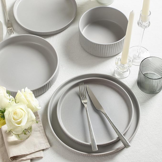 Stone Lain Haven Stoneware 32-Piece Dinnerware Set, Plates and Bowls Sets - Image 4