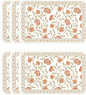 ISAENNE French Vintage PVC Placemats Set of 6,Red Floral PVC Placemat, Waterproof and Heat-Resistant, Decoration for Kitchen, Party,Dinning,New Year,12"*17"