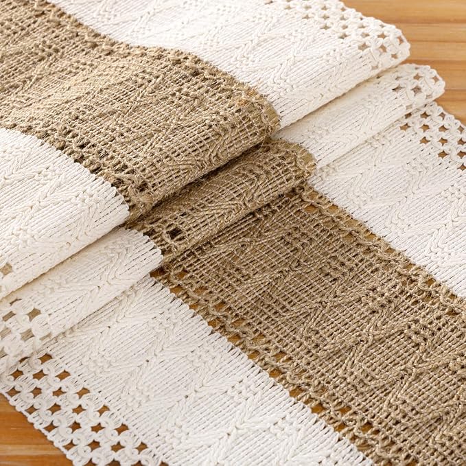 DeZerlor Boho Macrame Table Runner Spring Easter Farmhouse Woven Table Runner - Image 7