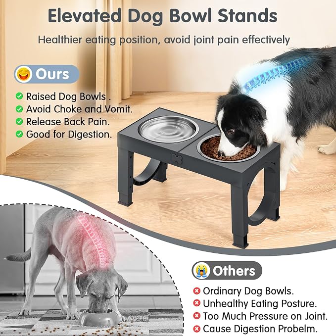 XIAZ Elevated Dog Bowls Large Breed Raised Dogs Bowl Stand Large/Medium Sized - Image 4