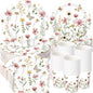 250 Pcs Wildflower Party Decorations Include Spring Summer Floral Paper Plates by Ziliny