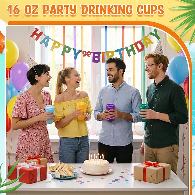 Honeydak 66 Pack 16 oz Reusable Coffee Cups - Image 4