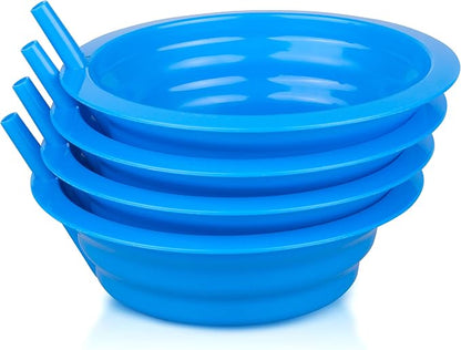 Cibi Cereal Bowls with Straws for Kids BPA-Free Plastic | Toddler Sip-A-Bowls by Cibi