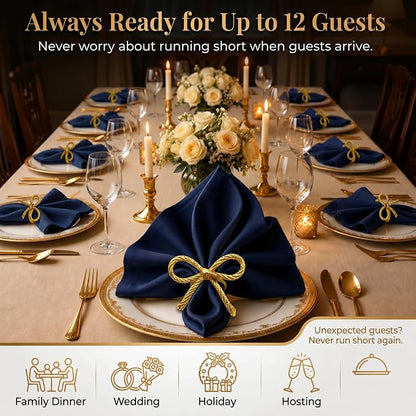 Gold Napkin Rings Set of 12 – Elegant Bow Design – Decorative Napkin Ring - Image 6