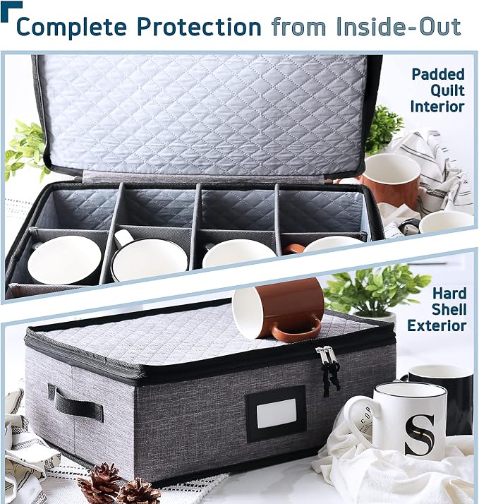 Hearth & Harbor Coffee Mug Storage, Quilted and Stackable Coffee Cup Storage - Image 5