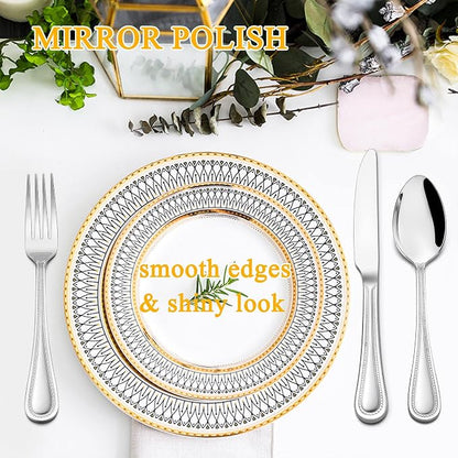LIANYU Silverware Flatware Set for 8, 40-Piece Stainless Steel Eating Utensils - Image 5