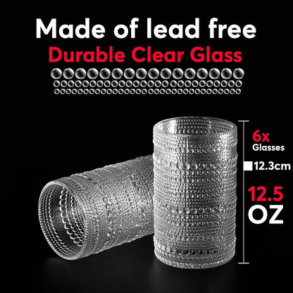 Hobnail Drinking Glasses, Vintage Glassware Set of 6, Vintage Drinking Glasses - Image 4