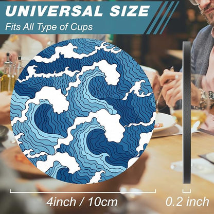 Coasters for Drinks, Kitchen Home Decor Housewarming Gift, Round 4 in - Image 3