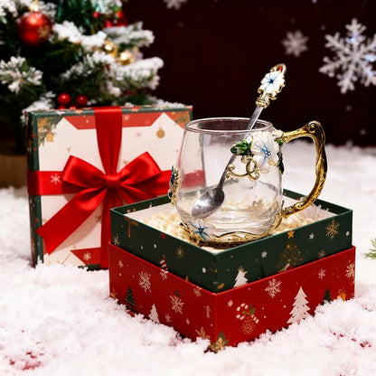 Glass Coffee Tea Mug Set For Mom Butterfly Rose Design, Perfect Birthday - Image 6