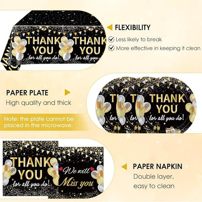 41Pcs Black Gold Thank You Decorations Thank You - Image 3