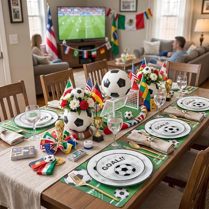 20 White Plastic Soccer Plates, Disposable Plates - Image 6