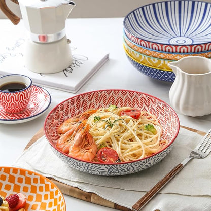 Selamica Ceramic Pasta Bowls Set 34 OZ, Large Salad & Dinner Bowls 8.6 Inch - Image 7