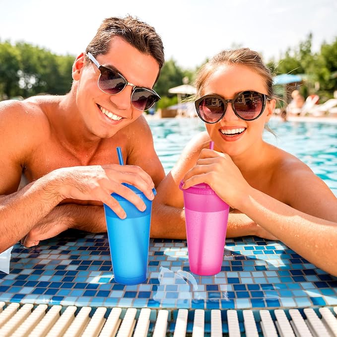 Honeydak 15 Pack Tumbler with Straw and Lid Bulk Cups - Image 6