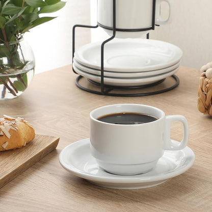 Gibson Home Gracious Dining 7-Ounce Cappuccino Cups Set of 4, Stackable Coffee - Image 3