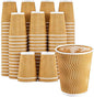 Clawsoff 120 Pack 10 oz Insulated Disposable Paper Coffee Cups Champagne | by BuyNow