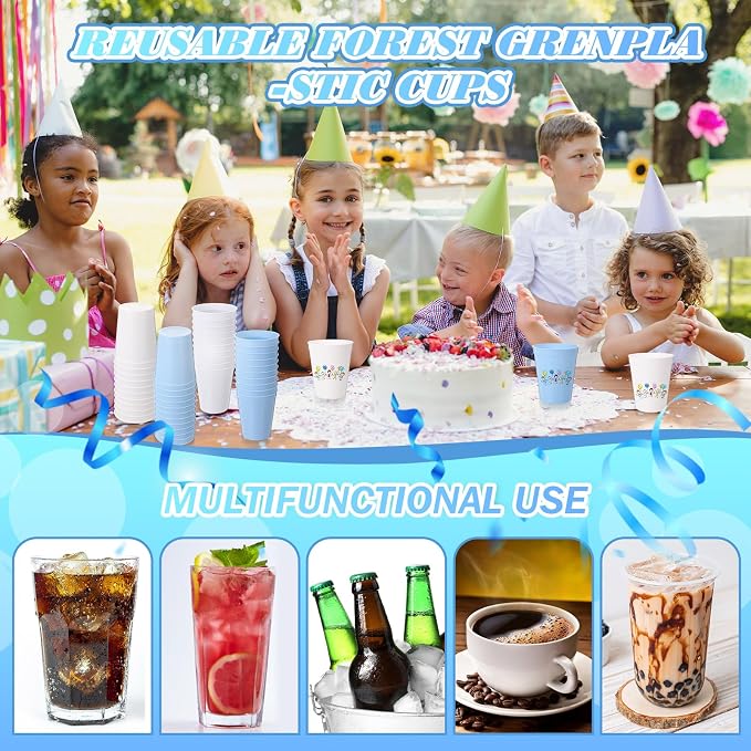 Yungyan 50 Pack 16 oz Stadium Cups Reusable Plastic Cups Blank Drink Stadium - Image 7