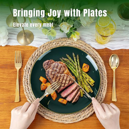 KIRE 175PCS Green Plastic Plates - Image 10