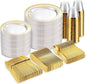 bUCLA 600PCS Clear Plates with Gold Trim by BUCLA