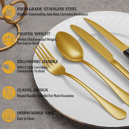 48 Pcs Gold Silverware Set - Image 3