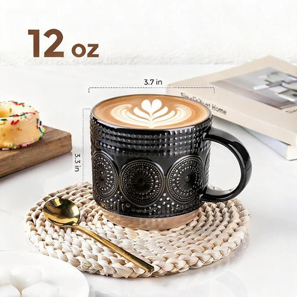 GBhome 12OZ Stackable Coffee Mugs, Ceramic Coffee Mugs - Image 2