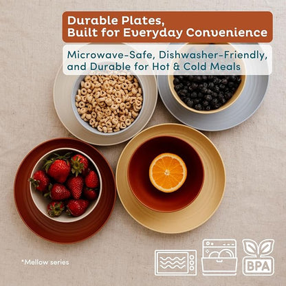 8-Pack Reusable Wheat Straw Plates Set - Image 3