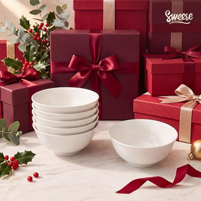 Sweese 10 oz Ceramic Bowls Set of 6, Oatmeal and Snacks, Stackable Small - Image 9