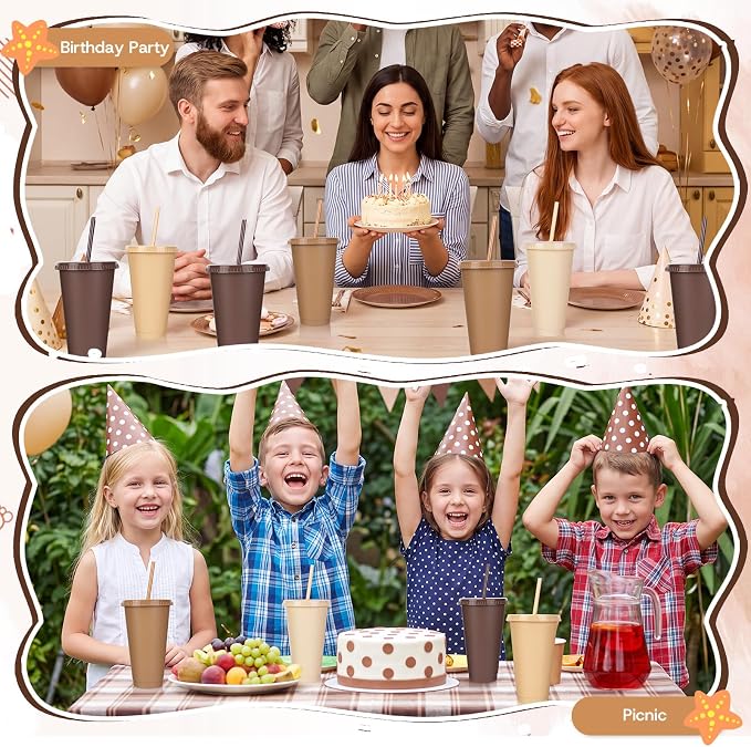 24 Pack Plastic Tumblers with Lids and Straws, Reusable Cups with Lids Plastic - Image 6