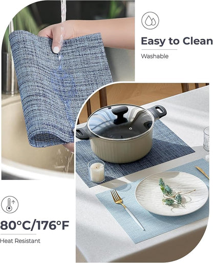 Leetaltree Deep Navy Woven Placemats Set of 12 - Image 5