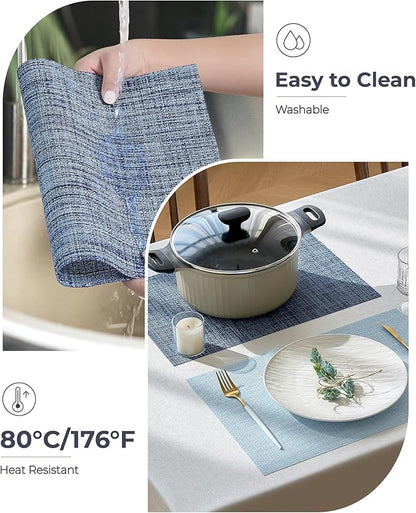 Leetaltree Deep Navy Woven Placemats Set of 6 - Image 5