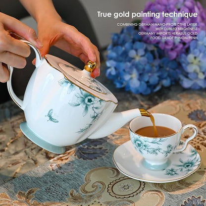 ACMLIFE Tea Set for Adults, Vintage Floral Tea Cup Set - Image 3
