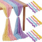 12 Pcs Pastel Cheesecloth Gauze Table Runners by Remagr