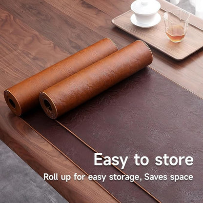 Double-Sided Faux Leather Table Runner, Waterproof Heat Resistant Non-Slip - Image 8