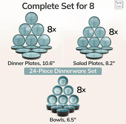 24 Piece Stoneware Dinnerware Set - Image 6