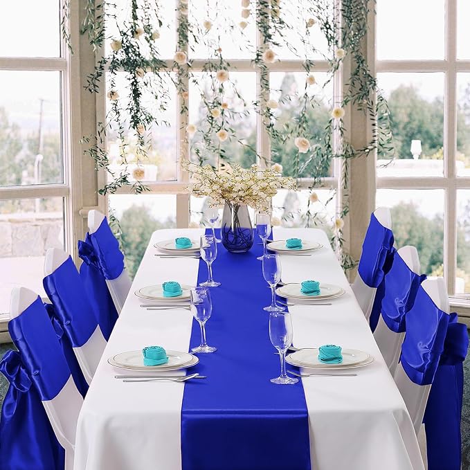 Horbaunal 6 Pack Satin Runners 12 x 72 Inch, Royal Blue | Bright Silky Smooth - Image 2