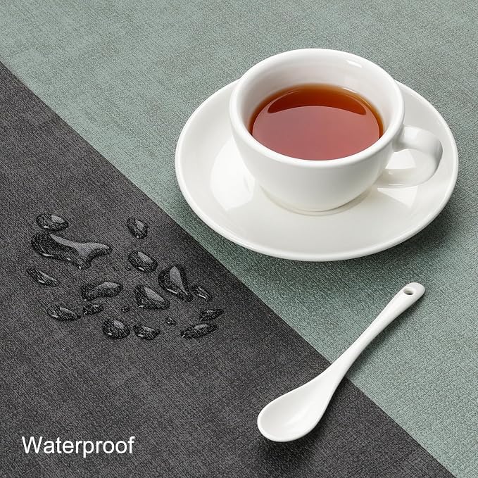 Table Runners 72 Inch Long, Dual-Sided Faux Leather Table Runner | Waterproof - Image 3