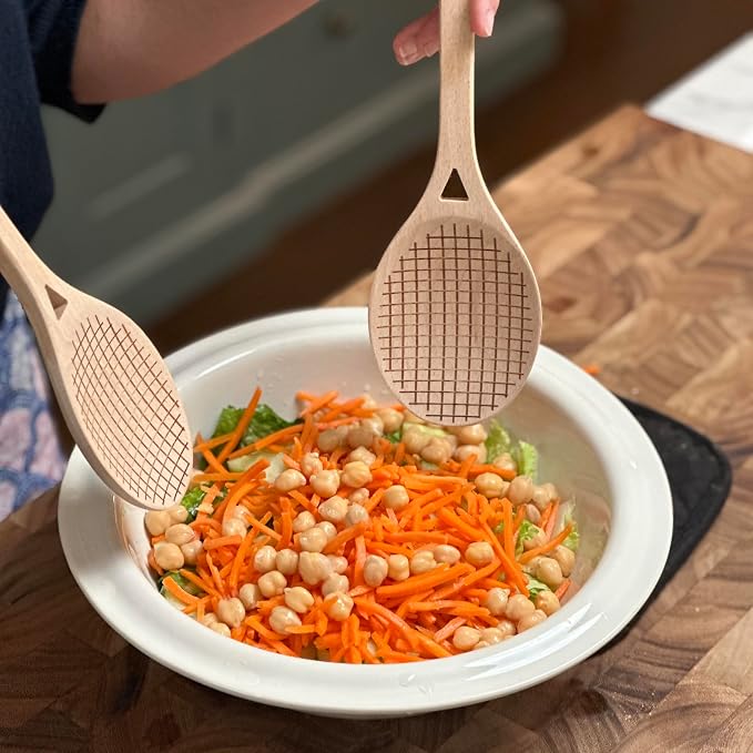 Fox Run Beechwood Tennis Racket Salad Servers - Image 3