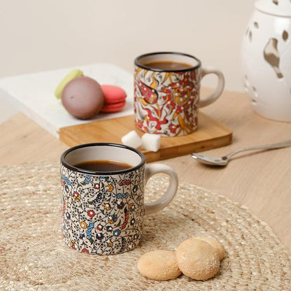 Ceramic Espresso Cups, 5 Oz Espresso Cups Set of 4, Handmade Espresso Cup - Image 7
