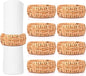 Woven Cane Napkin Rings for Table Settings, Textured Cane Napkin Holder Set of 8 by ALPHALivingHOME