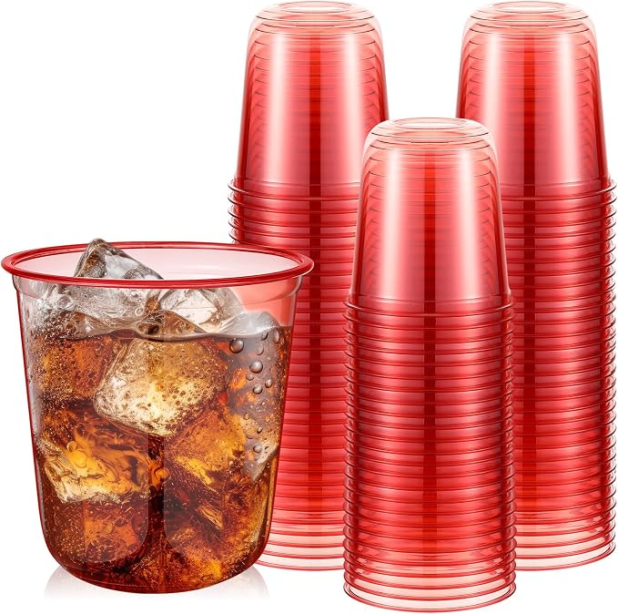 Ziliny 50pcs Disposable Stemless Glasses 12oz Crystal Plastic Wine Glasses by Ziliny