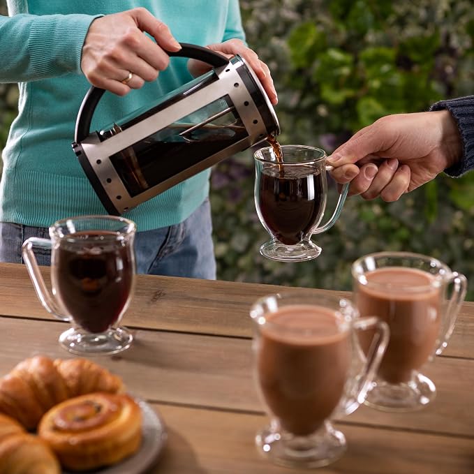 Kitchen Kite Double Wall Glass Coffee Mugs 11oz Set of 4, Insulated - Image 7