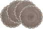 SHACOS Round Placemats Set of 4 Braided Glitter Round Table Placemats 15 inch for Wedding Holiday Party (Multicolor-Light Coffee, 4)