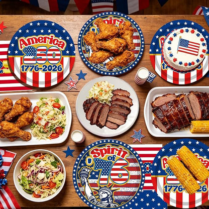 40Pcs Patriotic 4th of July Paper Plates and Napkins Set, 9 Inch Disposable - Image 5