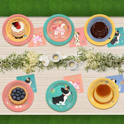 180Pcs Pet Dog Party Supplies Paper Plates and Napkins Serve 60 | Disposable - Image 7