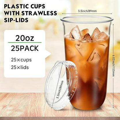 Baderke 25 Pcs Clear Plastic Cups - Image 3