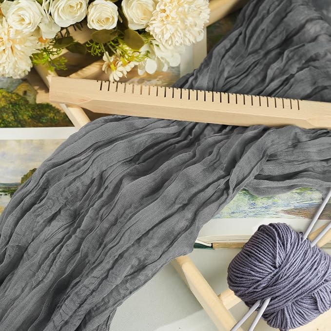 12 Pack Gery Cheesecloth Table Runner 10ft Boho Gauze Cheese Cloth Table Runner - Image 3