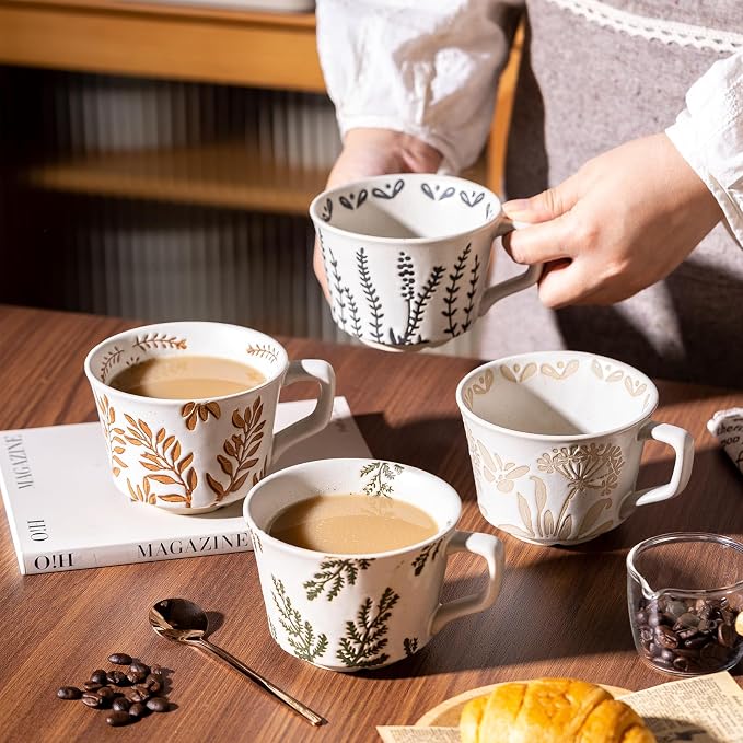 Ceramic Mugs 11 oz Unique Luxurious Cups Set of 4 - Image 2