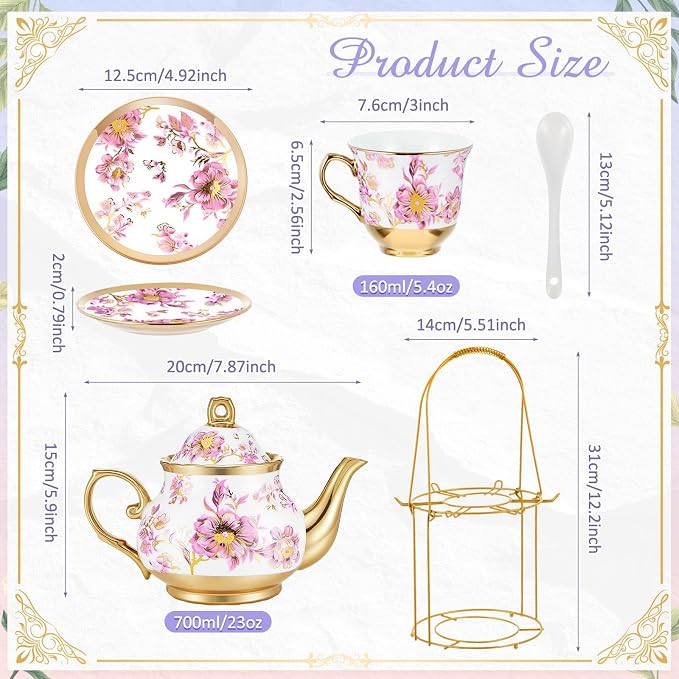 Zhehao 20 Pcs Porcelain Tea Set - Image 2