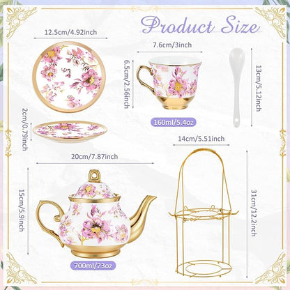 Zhehao 20 Pcs Porcelain Tea Set - Image 2