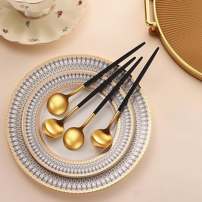 DEHOV 7.95 Inches Satin Gold SS18/10 Long Stirring Spoons - Image 8